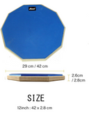 Arborea Drum Practice Pad 12 Inch Rubber Silent Drum Pad with Hickory Drum Sticks & Storage Bag Black Snare Drum Practice Pad (Blue) ARD