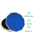 Arborea Drum Practice Pad 12 Inch Rubber Silent Drum Pad with Hickory Drum Sticks & Storage Bag Black Snare Drum Practice Pad (Blue) ARD