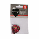 Epiphone Celluloid Red Guitar Picks, 12 Pc Pack, Thin (APRE12-74T)
