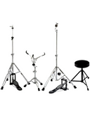 Ludwig Accent 5-piece Complete Drum Set with 22 inch Bass Drum and Wuhan Cymbals - Red Sparkle LC19514