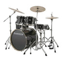 LUDWIG LC16511 ACCENT DRIVE 5-PIECE DRUMS SET W/HARDWARE, THRONE & CYMBAL, BLACK CORTEX