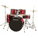 Ludwig LC16514DIR Accent Drive 5-Piece Drums Set w/Hardware+Throne+Cymbal, Red Foil
