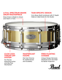 Pearl Free Floating 14x5 inch Brass Snare Drum FTBR1450