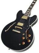 Vintage VSA500 ReIssued Semi Acoustic Guitar ~ Gloss Black VSA500GBK